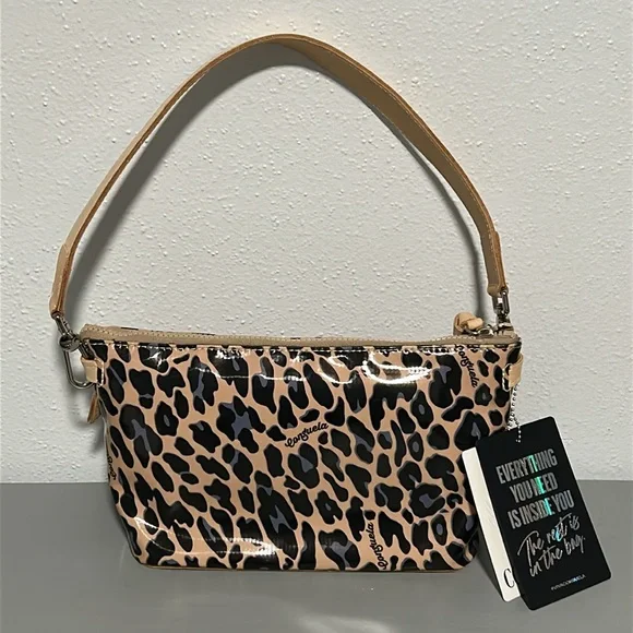 Consuela Tan and Black Leopard Shoulder Bag - Picture 3 of 7